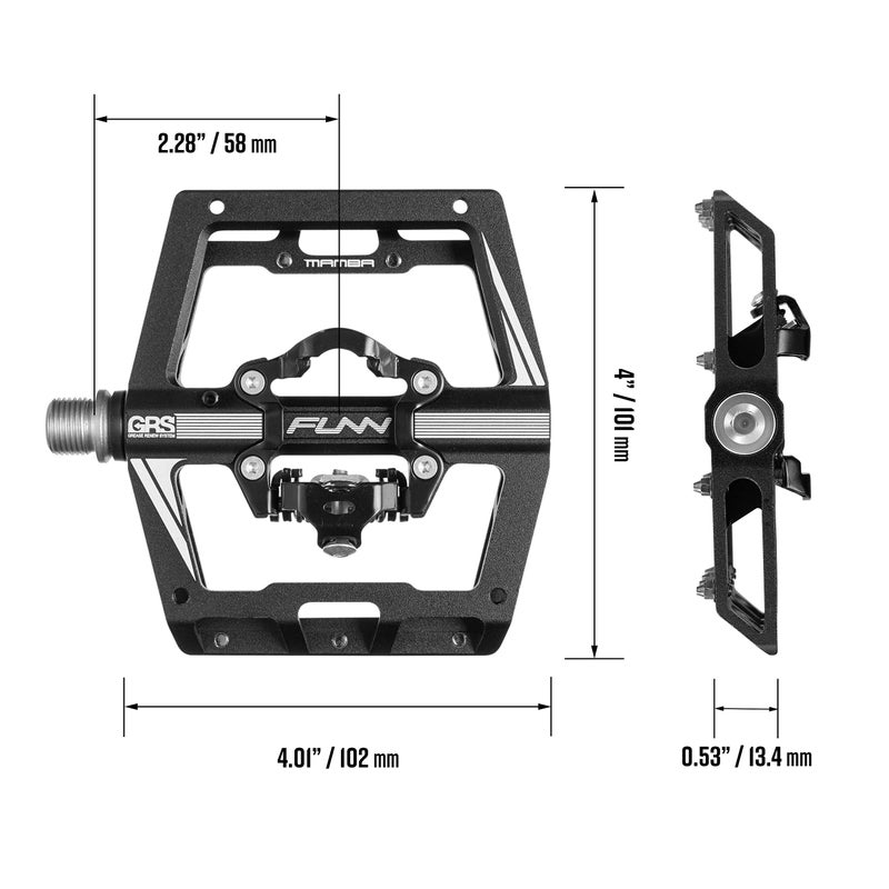 Funn Mamba MTB Clipless Pedals, Single Sided Clip Mountain Bike Pedals, Compatible with SPD Cleats, 9/16-Inch CrMo Axle Bicycle Pedals for MTB/BMX/Gravel Cycling (Black) - Image 3